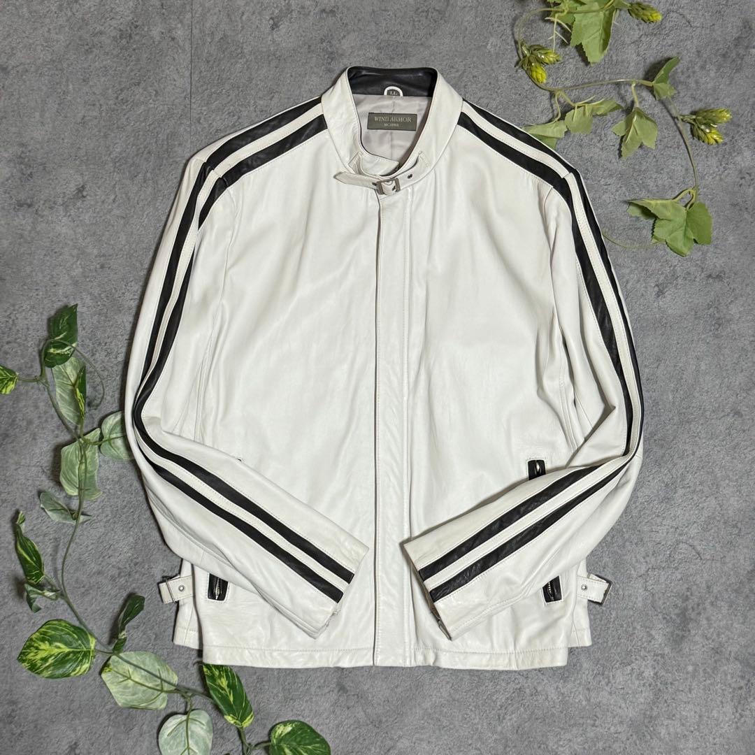 美品　WIND ARMOR　ライダースジャケット　ラムレザー　バイカラー