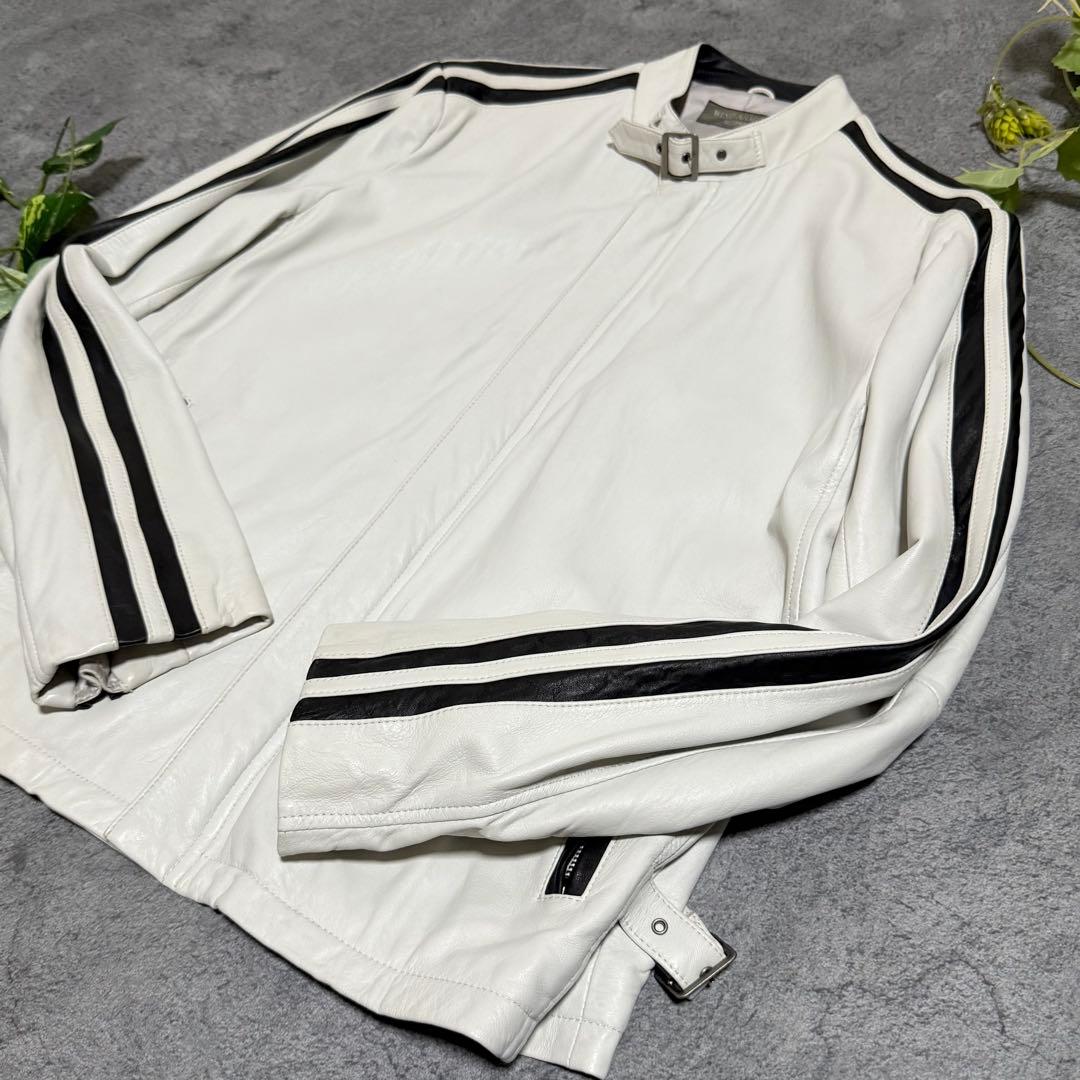 美品　WIND ARMOR　ライダースジャケット　ラムレザー　バイカラー