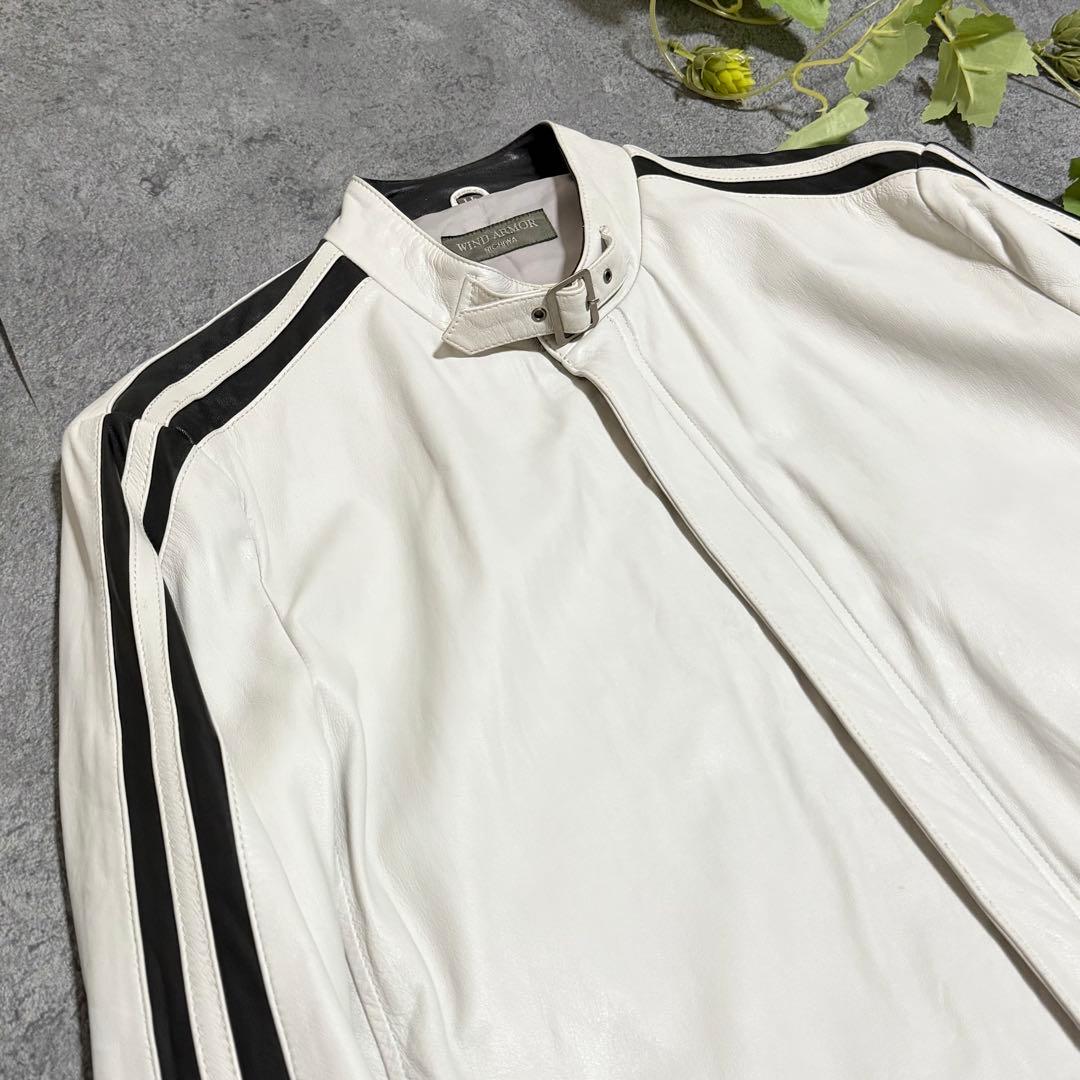 美品　WIND ARMOR　ライダースジャケット　ラムレザー　バイカラー