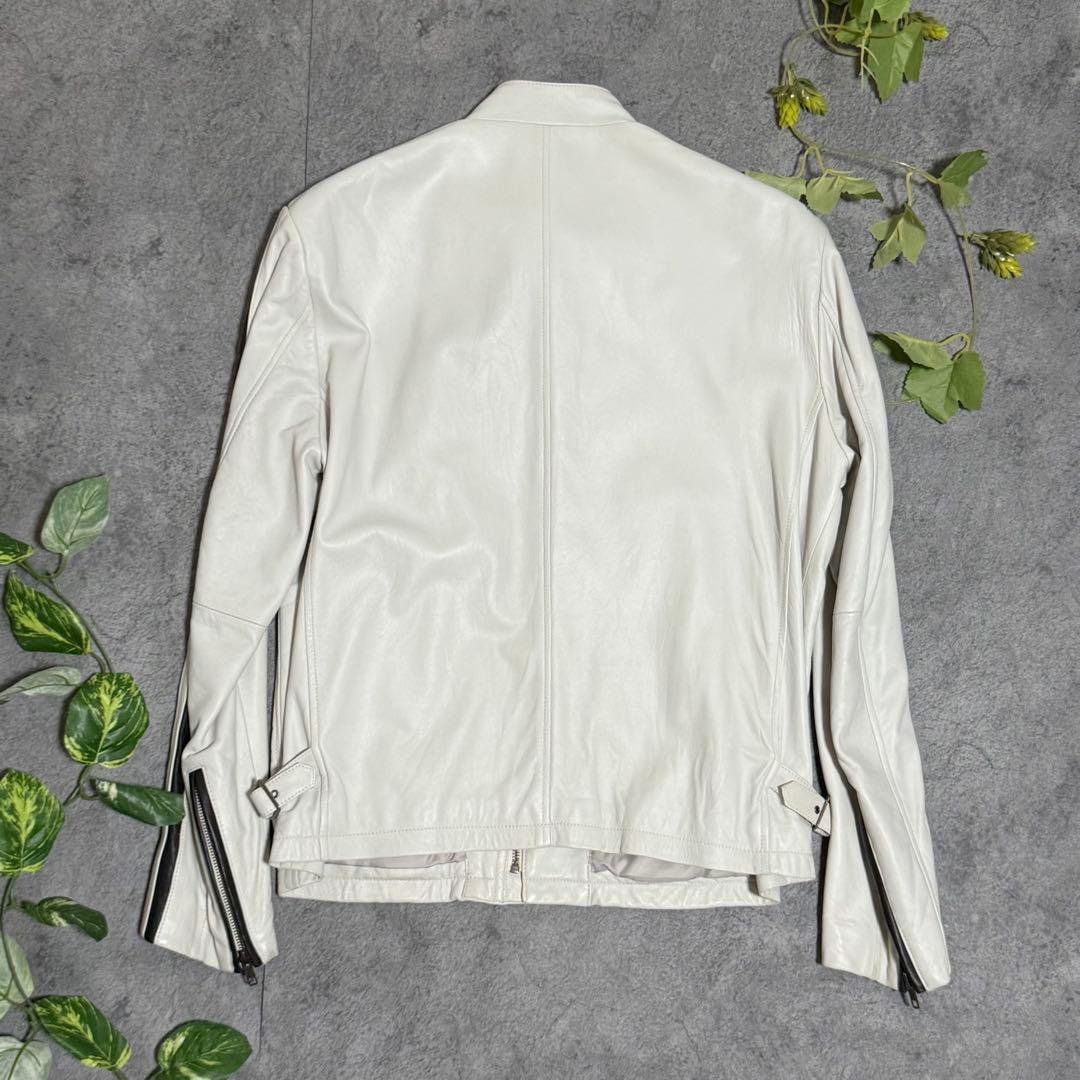 美品　WIND ARMOR　ライダースジャケット　ラムレザー　バイカラー