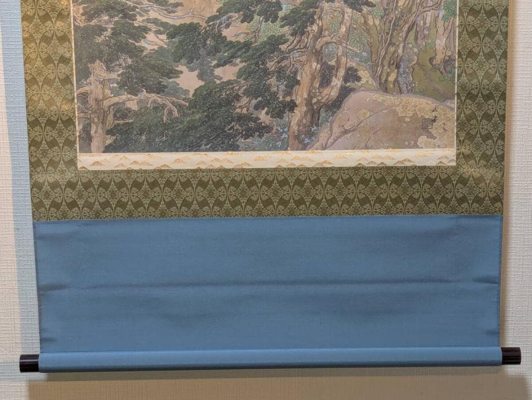 【真作】【複製】掛軸　川合玉堂　工芸画　駒ケ岳　山の静寂　箱入　S109