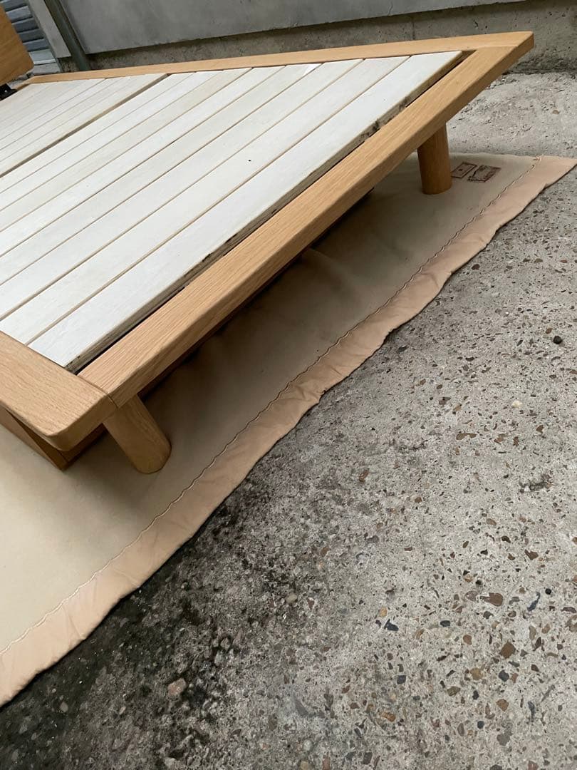 近隣配達可能　無印良品　シングルベッド　オーク材　引き出し付