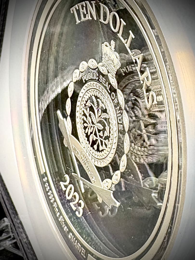 ★155g純銀★【最高鑑定】2023 キャプテンアメリカ 盾 3D銀貨