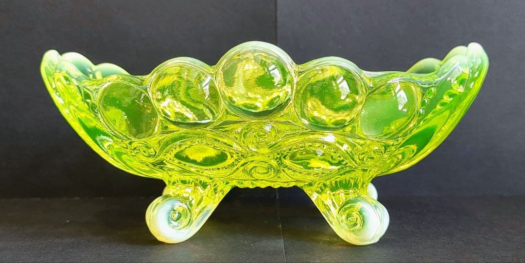 Mosser Glass Jam Dish モッサーグラス ウランガラス レトロ
