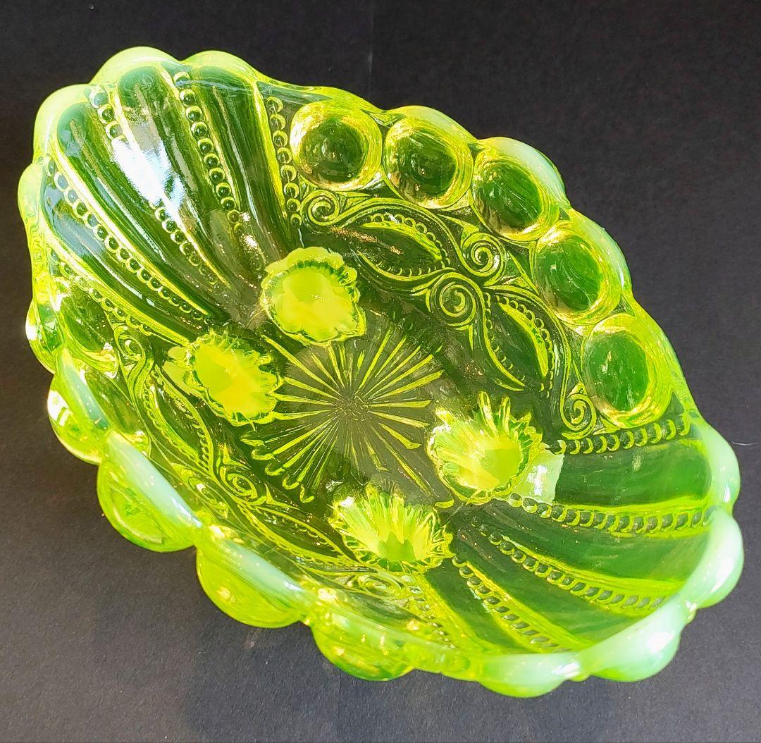 Mosser Glass Jam Dish モッサーグラス ウランガラス レトロ