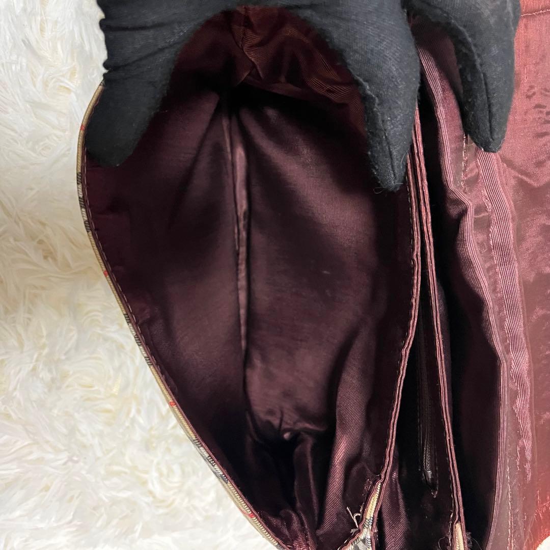 Burberry ノバチェック ブラウンレザー ショルダーバッグ