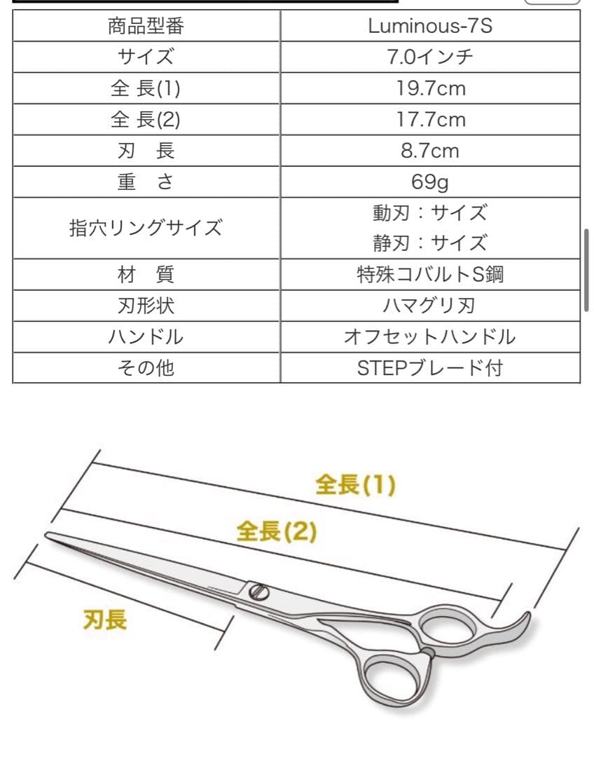 グリーンマウス ピオルミナス Pio Luminous-7S トリミングシザー