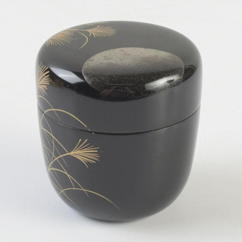 茶道具　智斎造　武蔵野蒔絵　中棗　共箱　V　9522