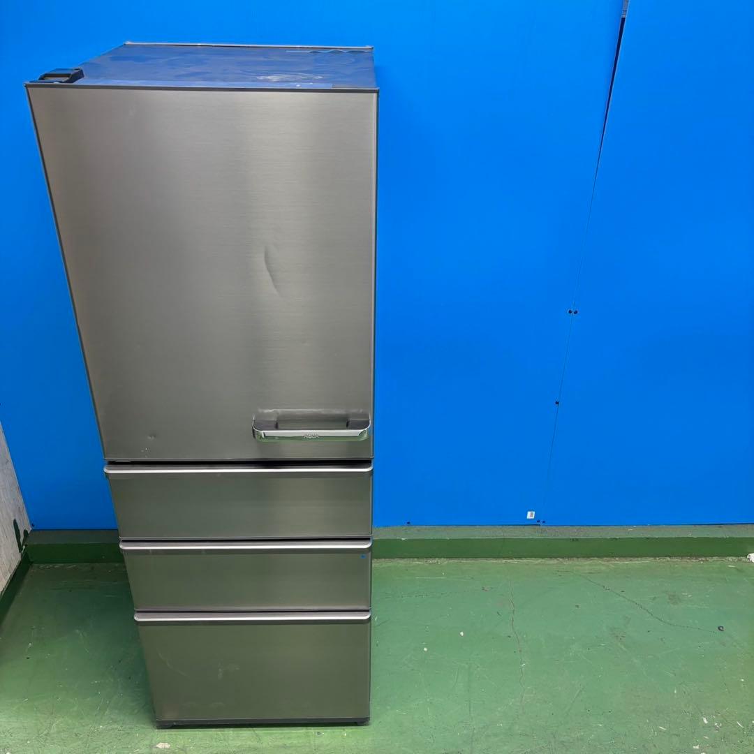 521 AQUA 大型冷蔵庫 300L強 小型　家庭用 左開き 自動製氷 グレー