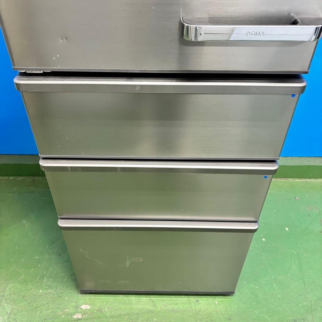 521 AQUA 大型冷蔵庫 300L強 小型　家庭用 左開き 自動製氷 グレー