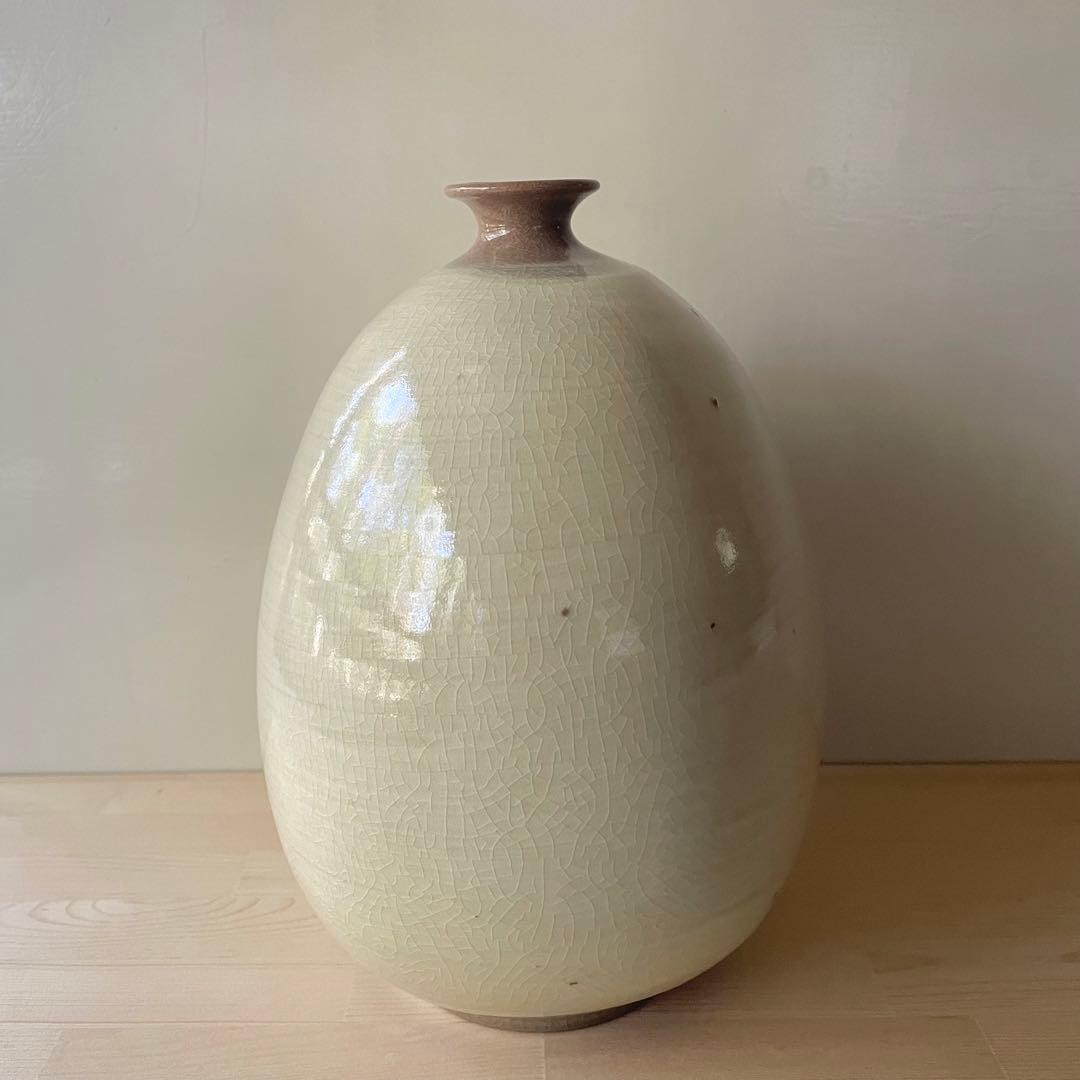 白磁鉄絵魚文扁壺 刷毛目 金九漢 韓国美術 李朝写し 絵唐津 高麗 三人行 楽山