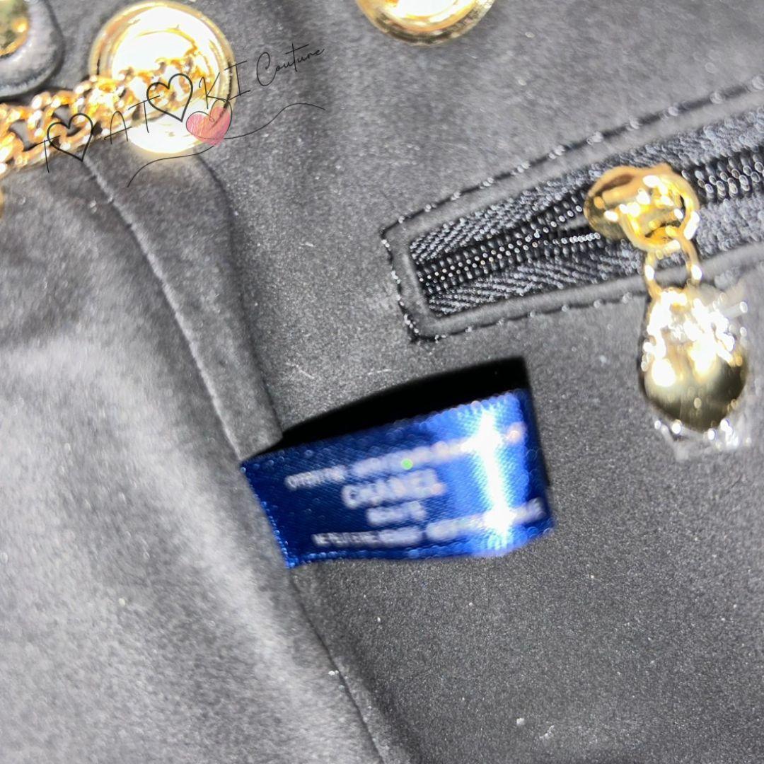 訳あり❤CHANEL❤ネイビーラメ巾着ショルダーバッグゴールドチェーン