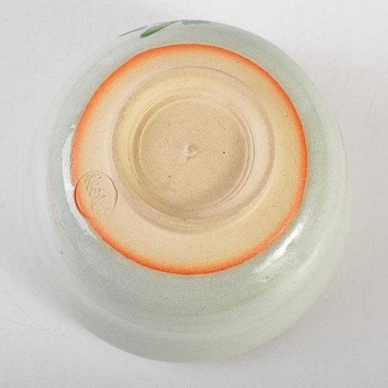 茶道具　京焼　平安　橋本紫雲造　失透釉　大根蕪文　茶碗　共箱　V　6555