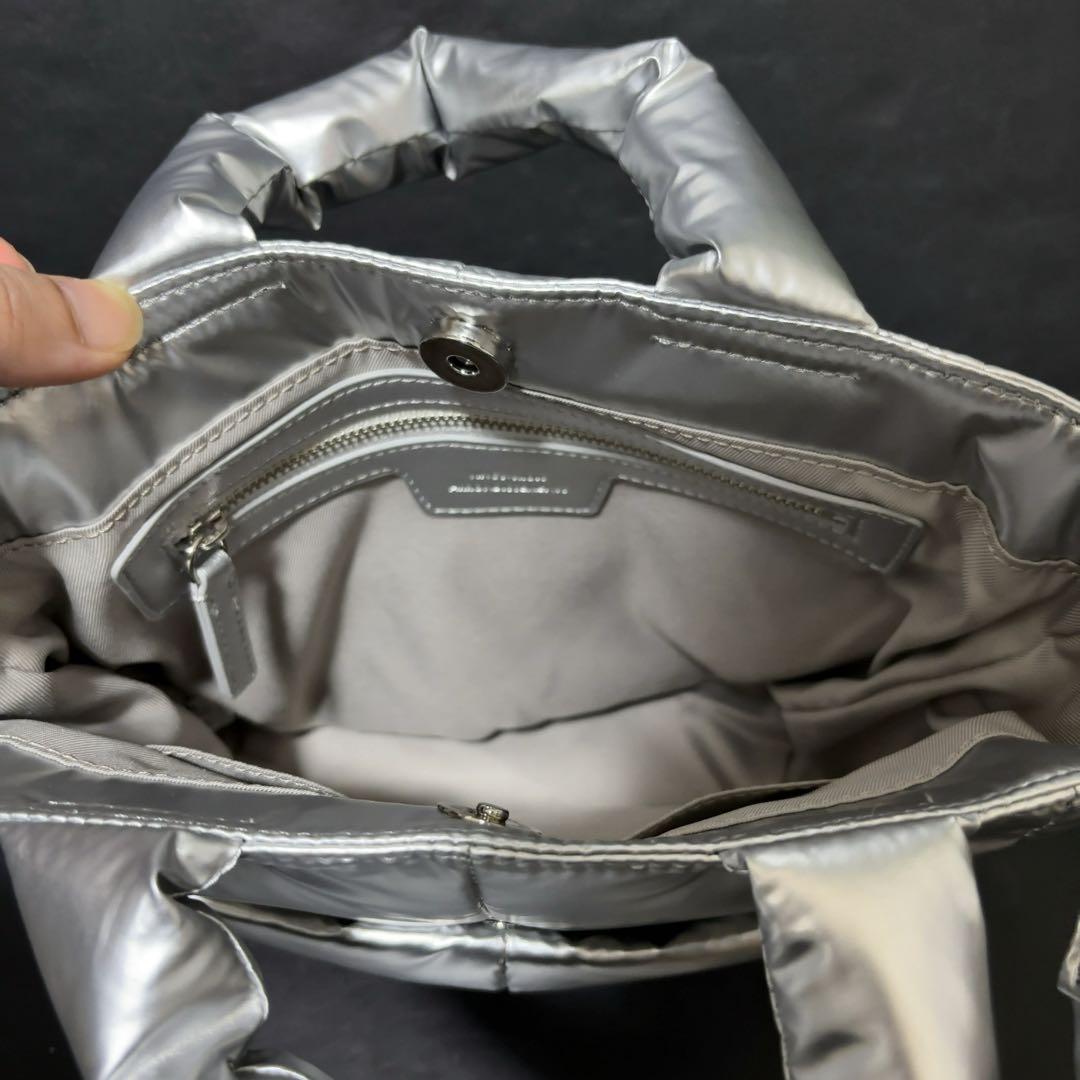 未使用タグ付き 23区 パデッド ミニ ショルダーバッグ シルバー キルトバッグ