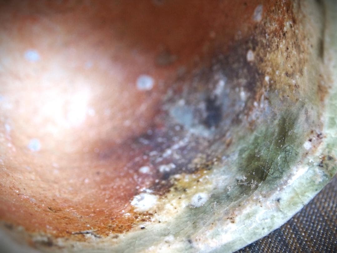 1080★新学【師＆父：新歓嗣】伊賀鎬湯のみC★ビードロ★共箱・共布