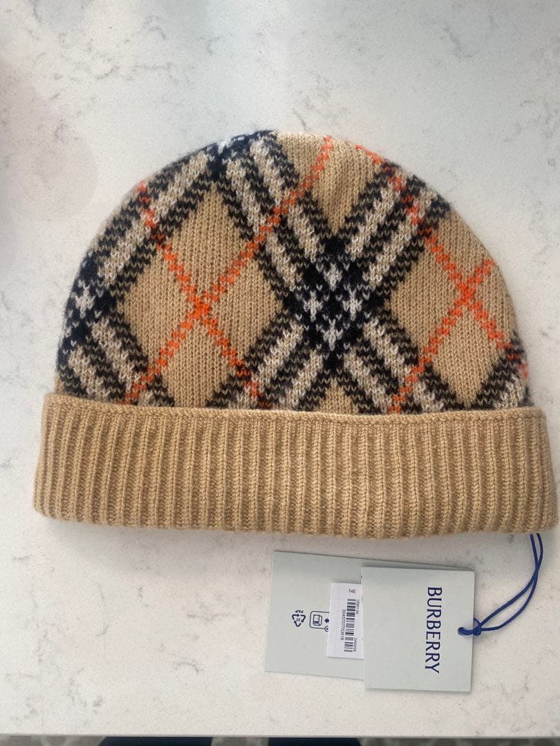 BURBERRY チェック柄ニット帽 ビーニー