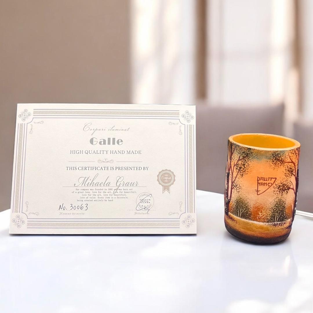 【証明書付】DaumNancyドームナンシーランプ エナメル彩　高さ10.5cm