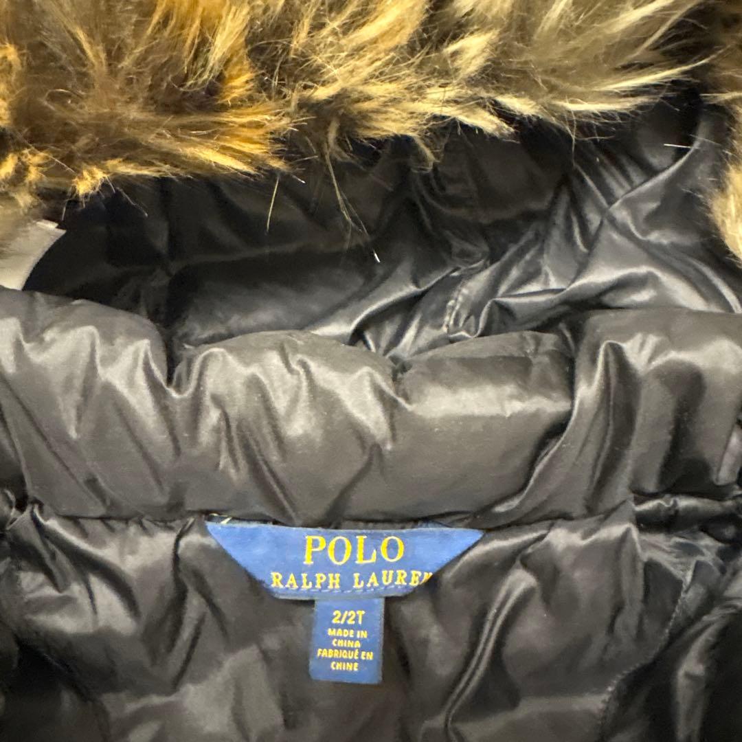 美品　Polo Ralph Lauren ブラックダウンコート 2T