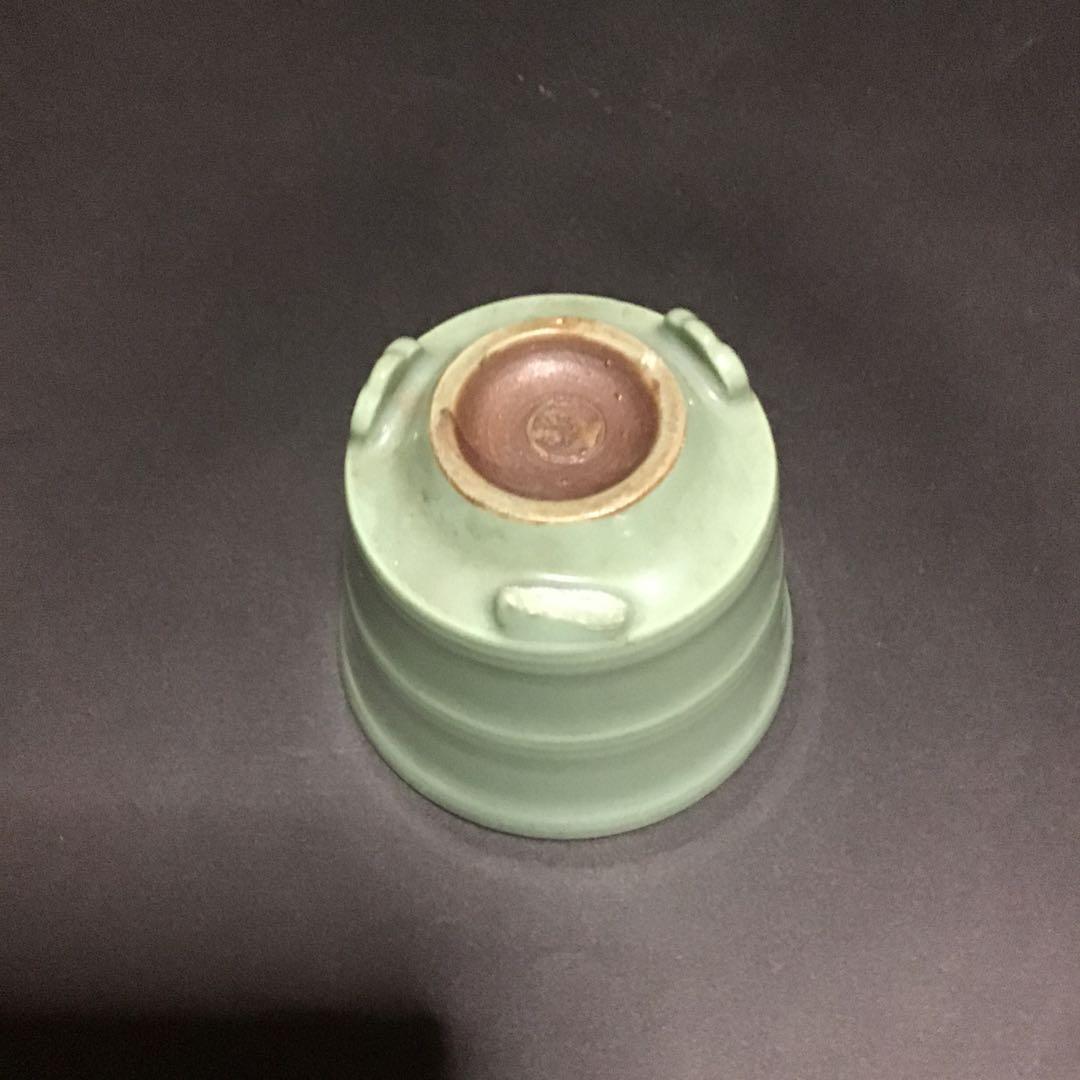 上村松篁(在銘)青磁銀火屋　香炉　台付　楽吉左衛門陶芸指導