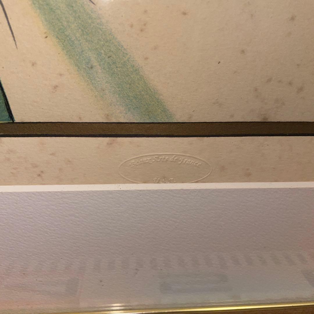 アルフォンス・ミュシャ　羽根ペン　リトグラフ　絵画　額縁　大型　美術品