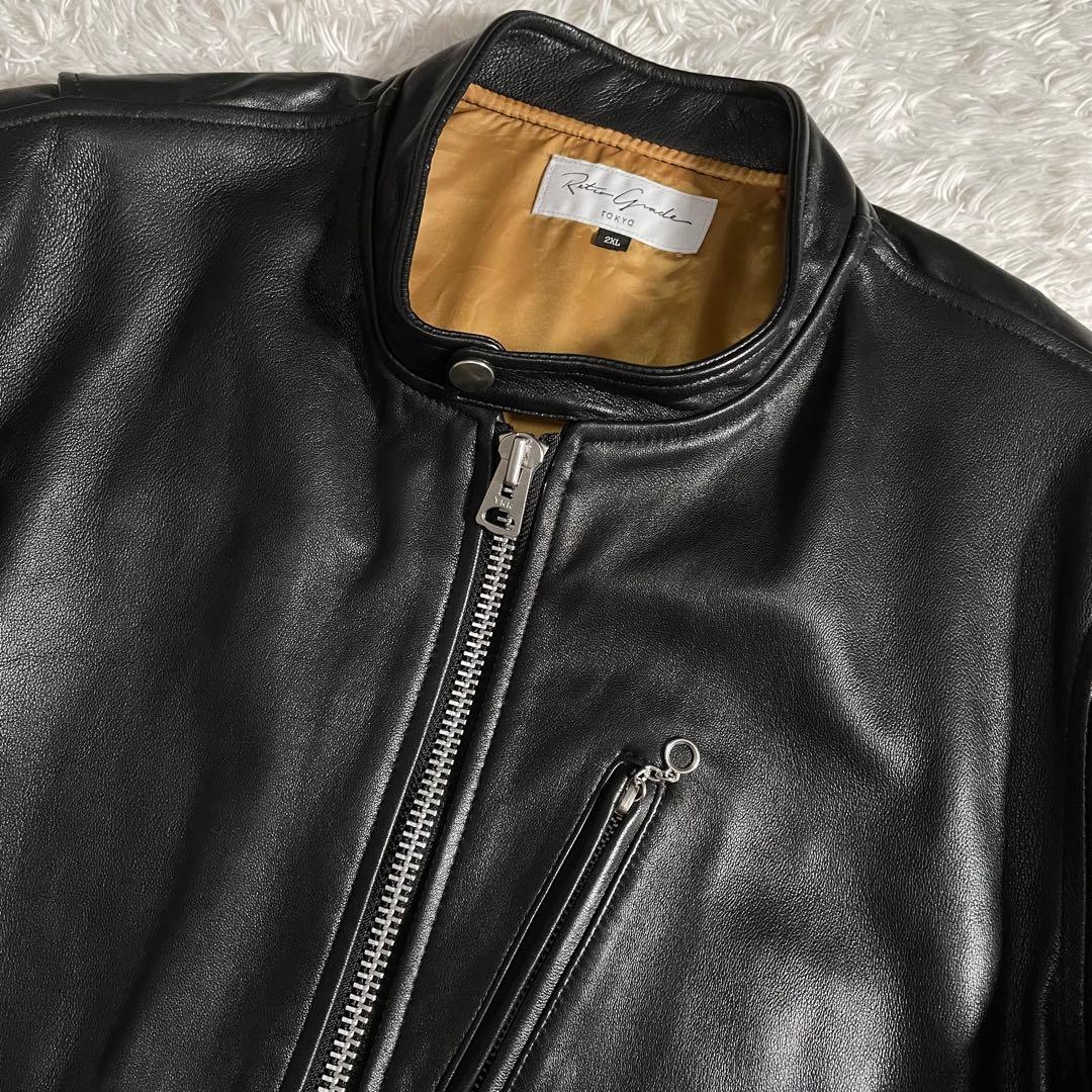 上野商会 レトログレード シングルライダースジャケット ラムレザー