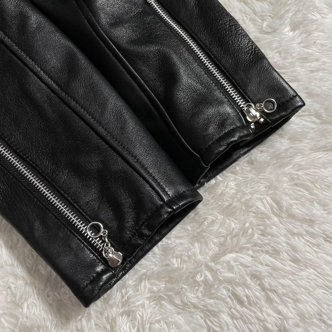 上野商会 レトログレード シングルライダースジャケット ラムレザー