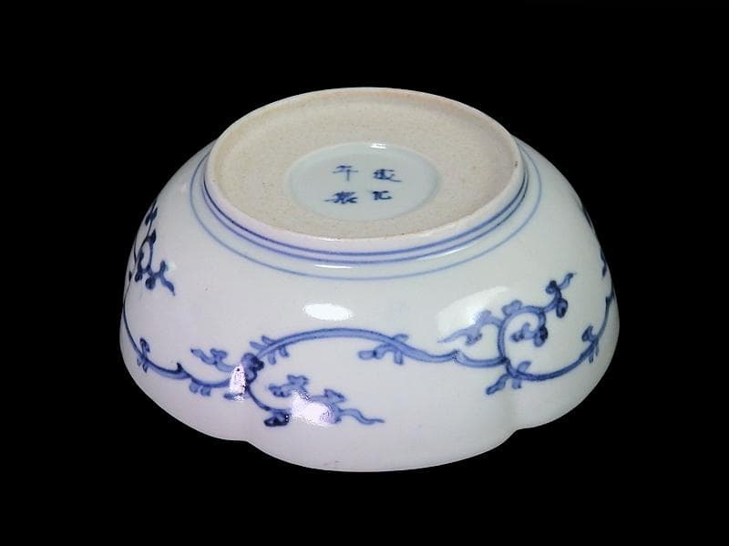 古伊万里　染錦　窓絵　雪輪に笹　花の図　膾皿　江戸期　C744AS-fbtv