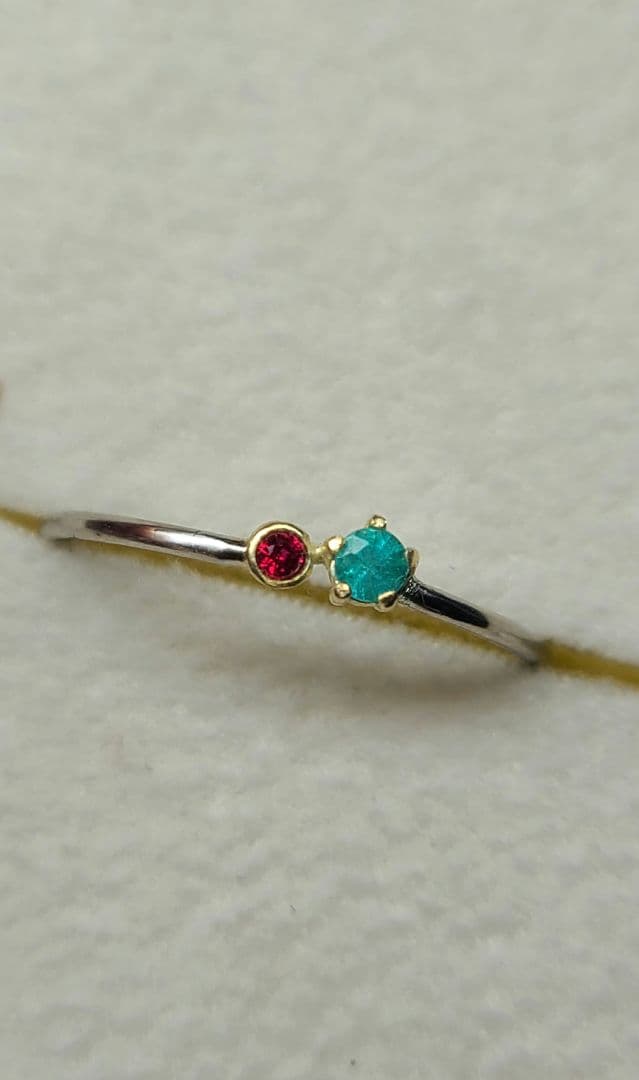 ★バターリャパライバトルマリン&アヤナスピネル18金&Ptリング★