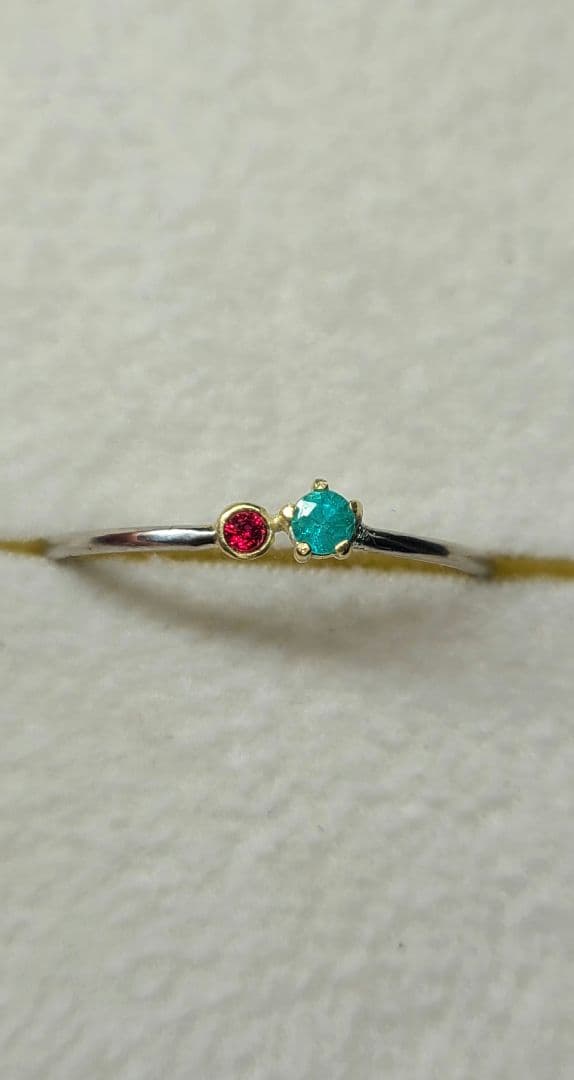 ★バターリャパライバトルマリン&アヤナスピネル18金&Ptリング★