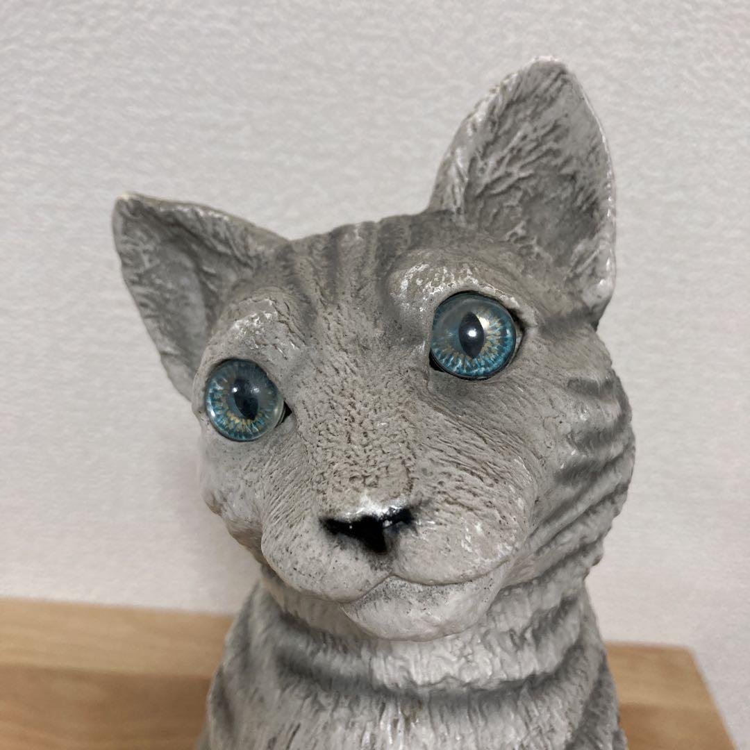 イタリア　リアル猫 ネコ　ねこ　キャット　サバトラ　置物 オーナメント オブジェ
