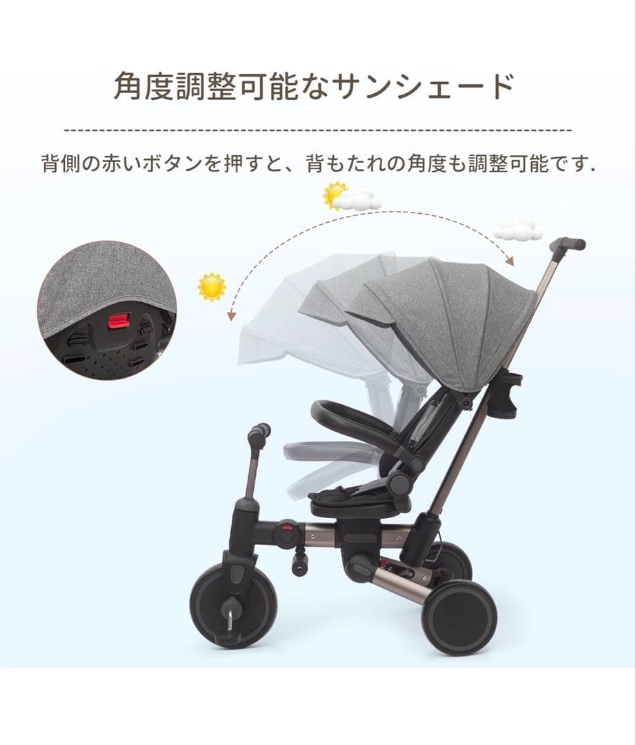 ピンク 三輪車 360度回転シート