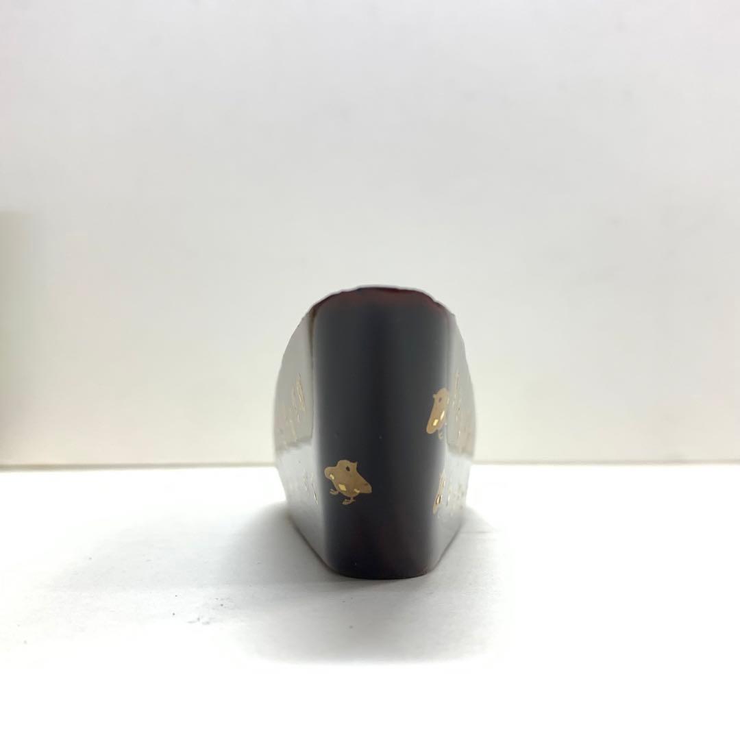 香合 前端春斉 蜑小舟 共箱 千鳥 金 工芸 茶道具 茶の湯