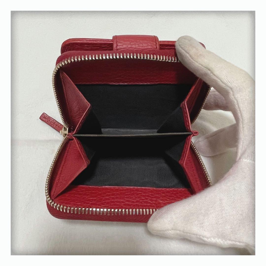 最終値下げ‼️ GUCCI グッチ キャンバス 二つ折り財布 ベージュ レッド