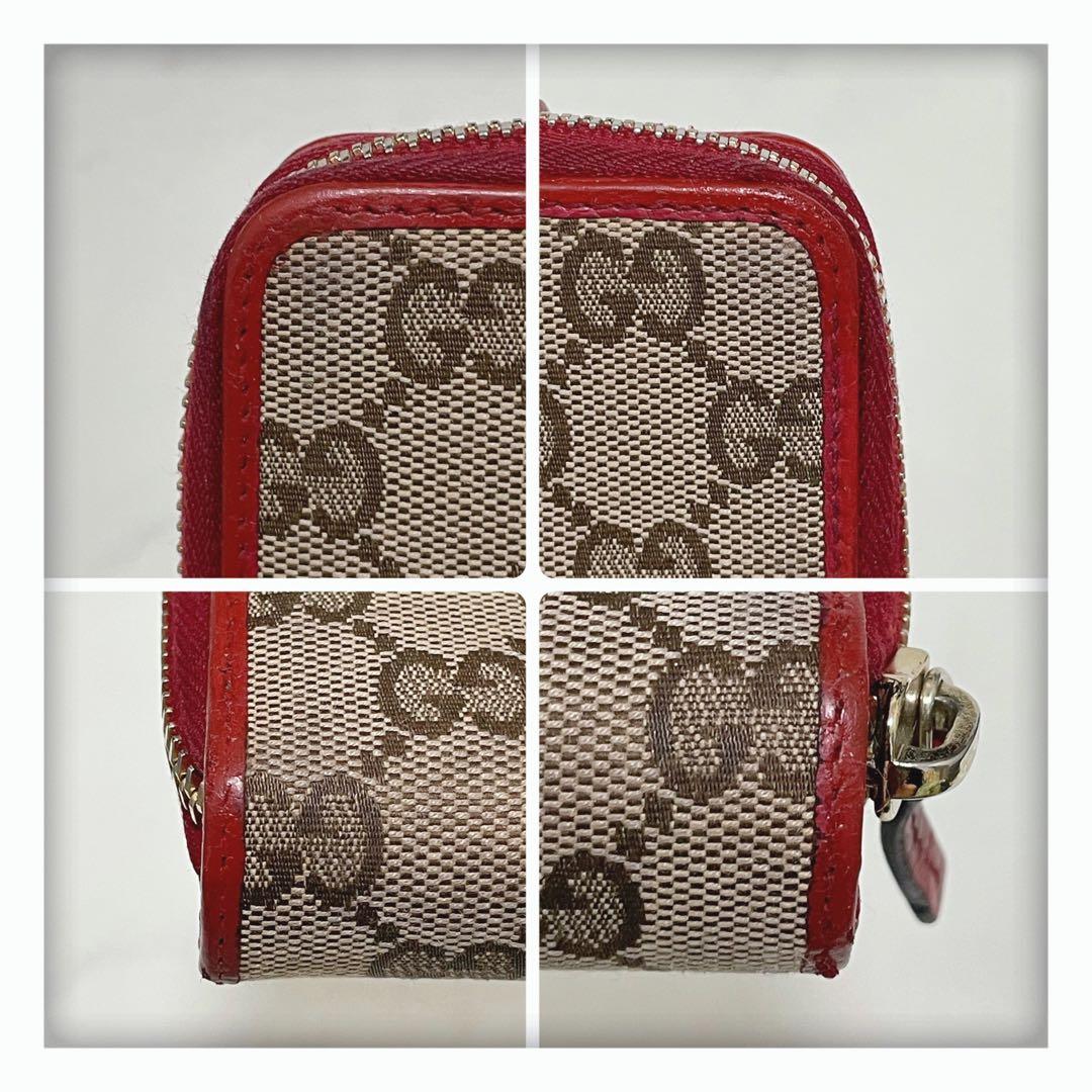 最終値下げ‼️ GUCCI グッチ キャンバス 二つ折り財布 ベージュ レッド