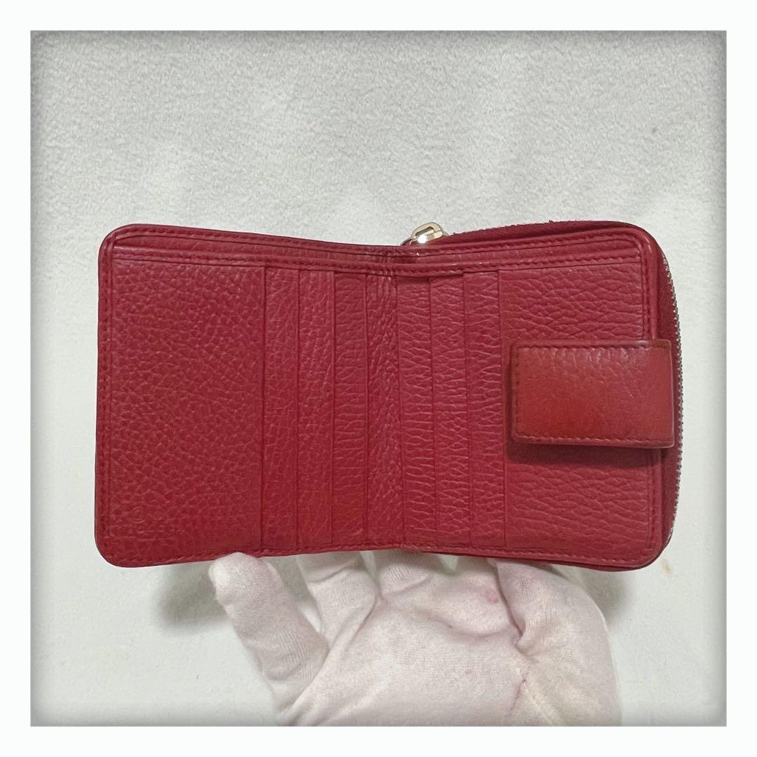 最終値下げ‼️ GUCCI グッチ キャンバス 二つ折り財布 ベージュ レッド