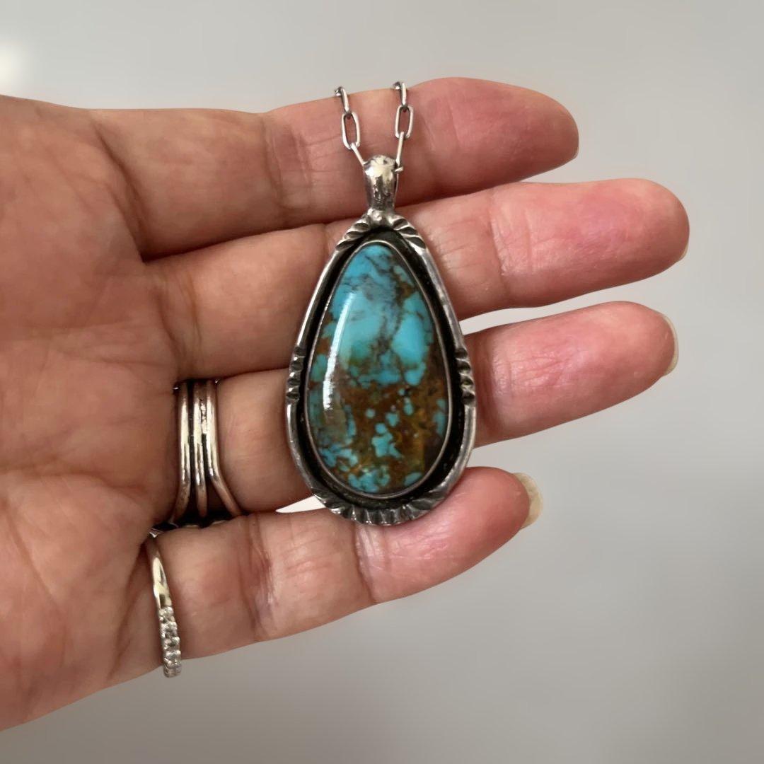 ★レッドマン★希少　最終お値下げ　インディアンジュエリー　ターコイズペンダント