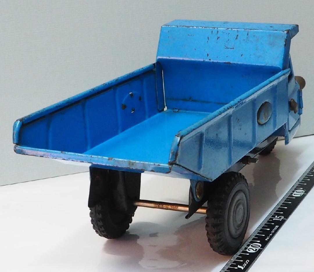 マルサン【ジャイアント三輪ダンプ トラック水色ブルー】ブリキ自動車TIN【箱無】