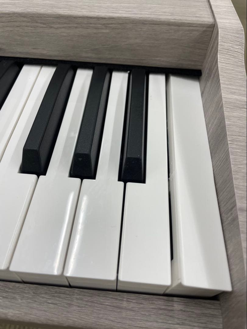 訳あり　電子ピアノ88鍵盤 給電タイプ　木目調ボディ　グレー