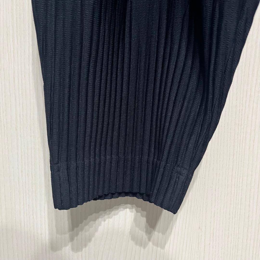 イッセイミヤケ濃紺 プリーツ サルエルパンツ