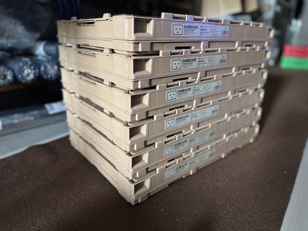 【HaY】トラスコ ベージュ 折りたたみコンテナ 50L 6個セット