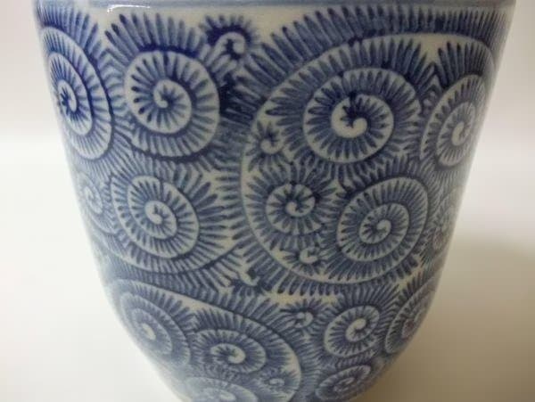 伊万里 染付 ぜまい手 蛸唐草 水差し 茶道具 時代物 骨董 逸品