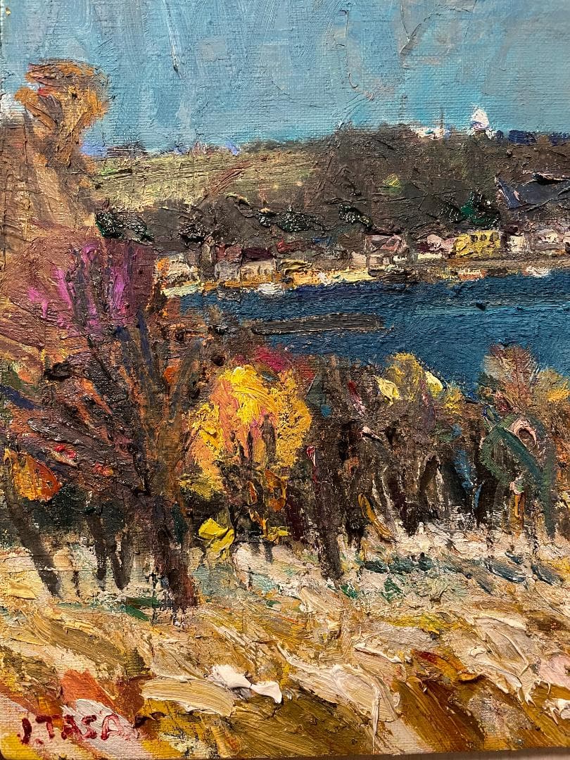 ま*も様 「真作」太佐寿一郎　風景画　油彩画　額装　サイン有り　F6号