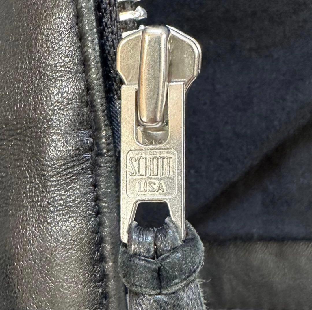 極美品✨Schott　ショット　ライダースジャケット　レザー　L　羊革　シングル