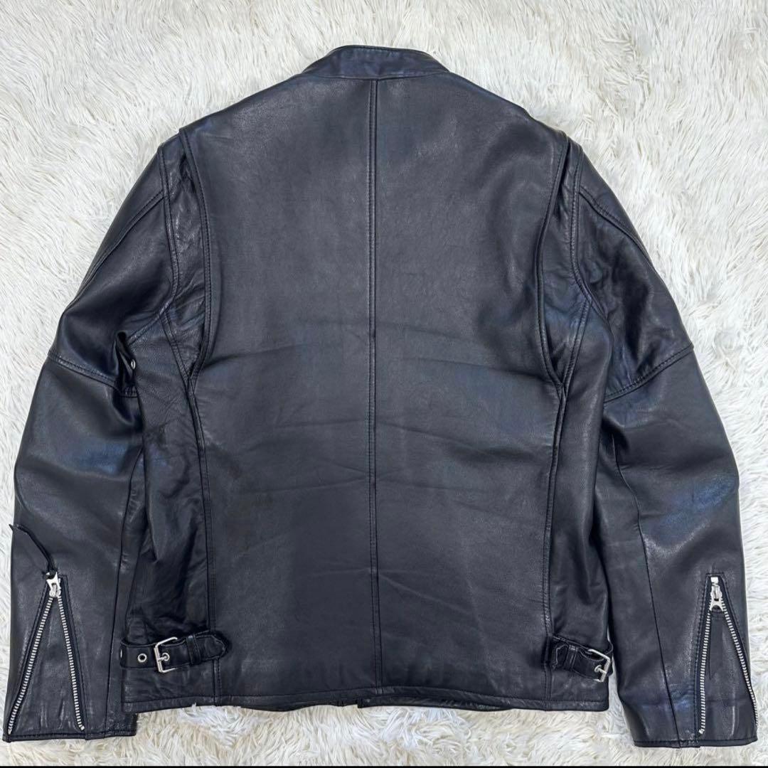 極美品✨Schott　ショット　ライダースジャケット　レザー　L　羊革　シングル
