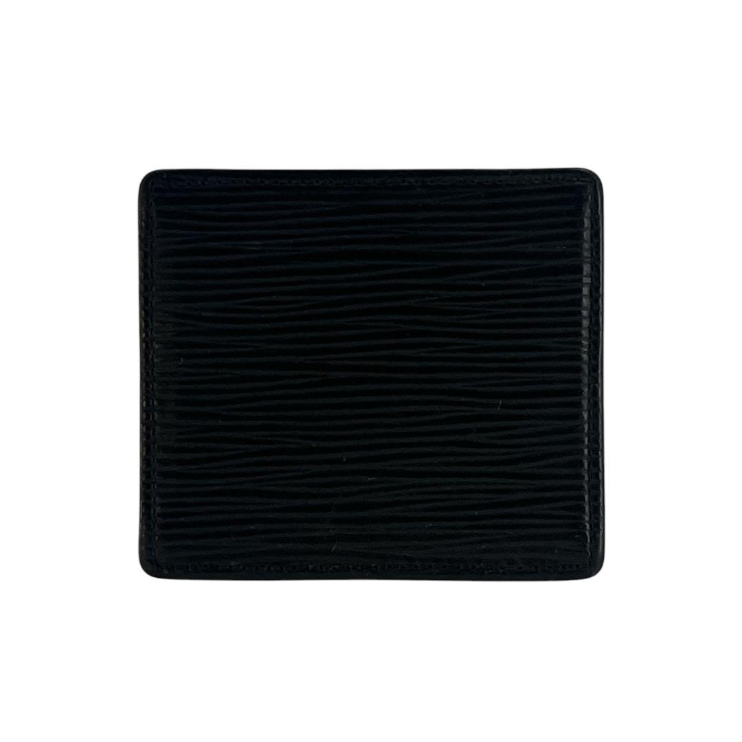 ルイヴィトン　ポルトモネ　ボワット　ケース　エピ　小銭入れ　ロゴ型押し　黒