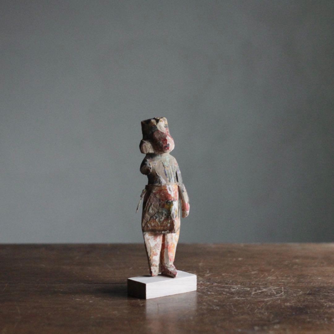 古作 木彫 サヌマーン像 インド 猿の神様 古道具 アンティーク オブジェ