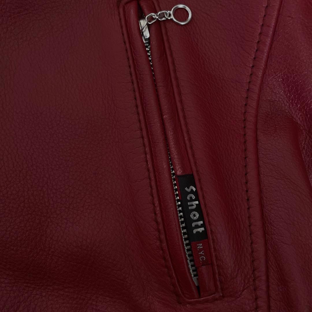 美品 Schott ショット クラシックレーサー レザーライダースジャケット M