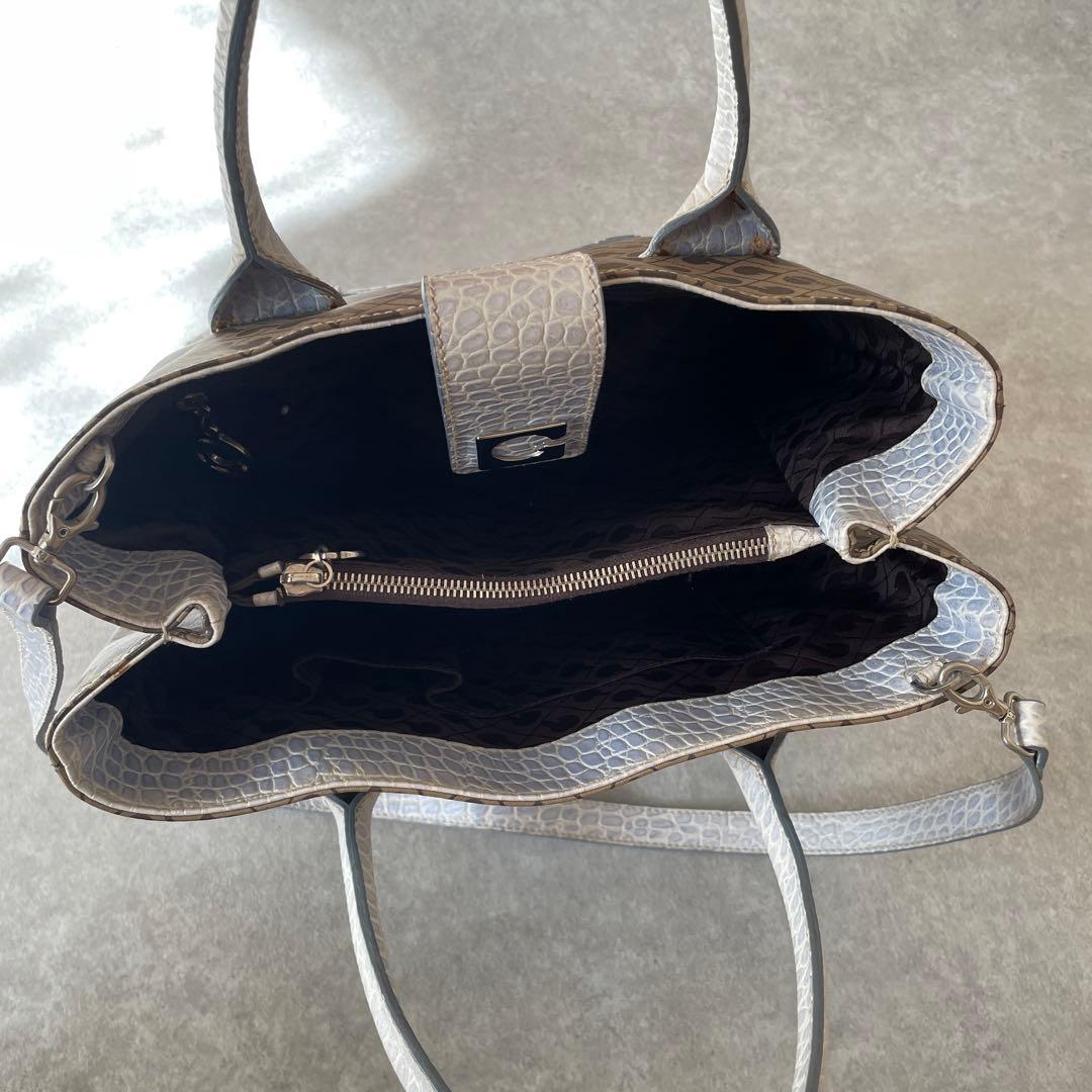 美品【希少】GHERARDINI ゲラルディーニ クロコ レザー トートバッグ