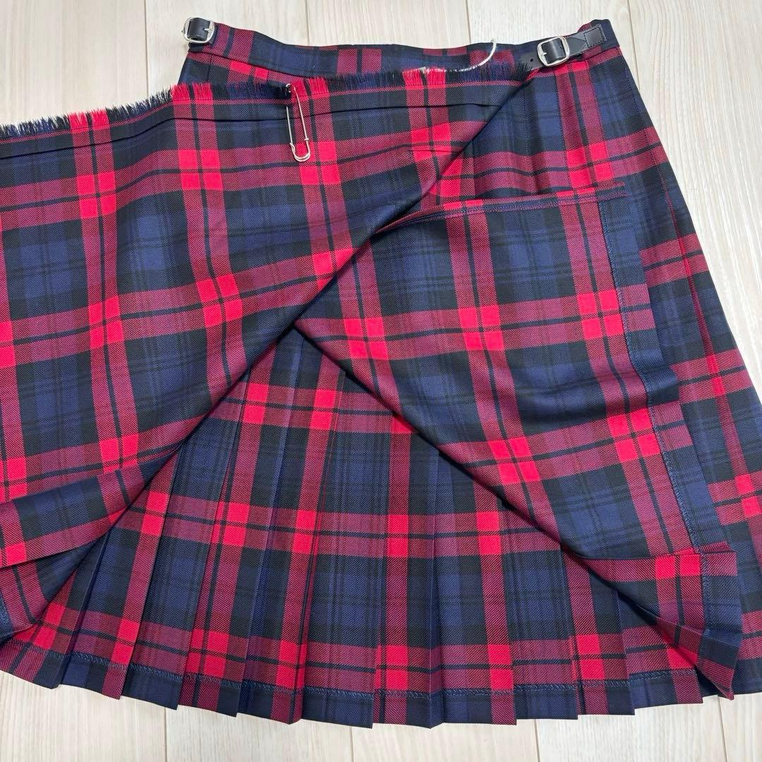 【タグ付未使用】オニールオブダブリン 大きいサイズ キルトスカート ラップ 牛革