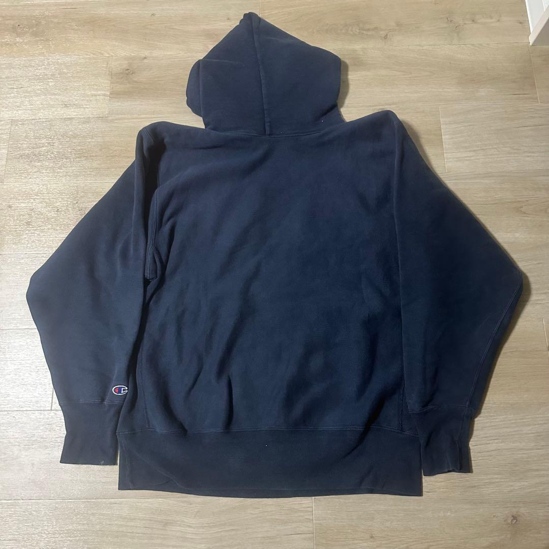 90s チャンピオン　リバースウィーブパーカー　USA製　ネイビー　カレッジ
